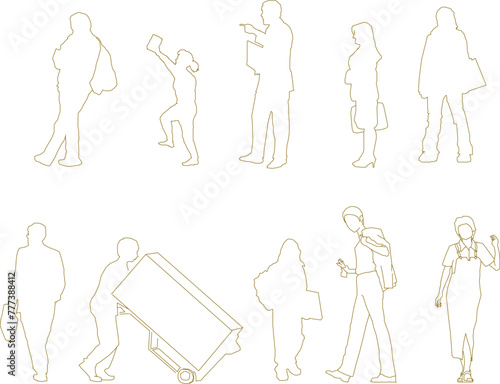 vector design sketch illustration, silhouette image of a person doing an activity for completeness of the image 
