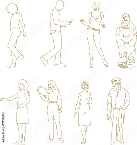vector design sketch illustration, silhouette image of a person doing an activity for completeness of the image