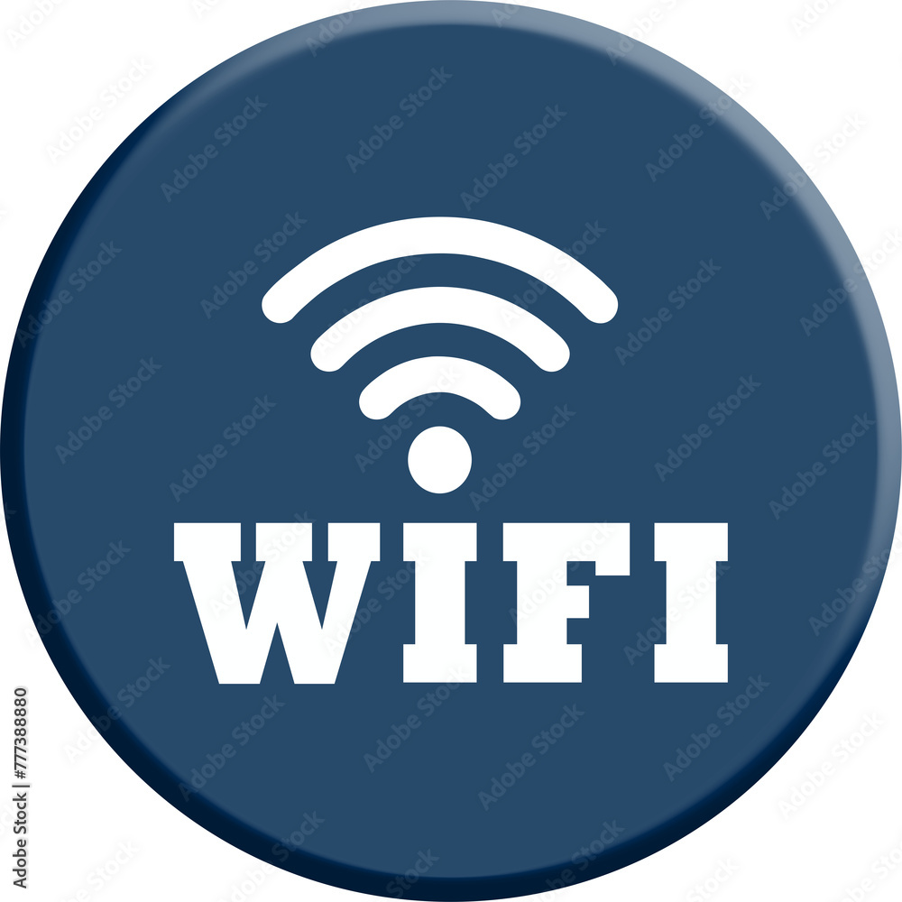 Bouton / icone en 3D du WIFI. Wi-fi zone. Haute résolution Bouton / icone en 3D du WIFI. Wi-fi zone. Haute résolution