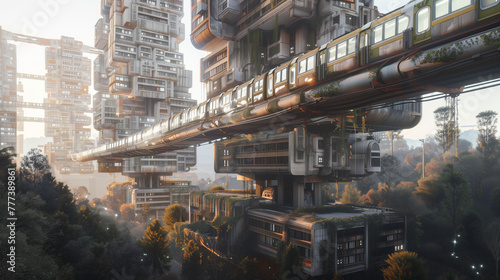 View of futuristic city