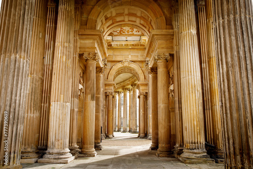 Architectural ensemble in Baroque style  columns and arches.