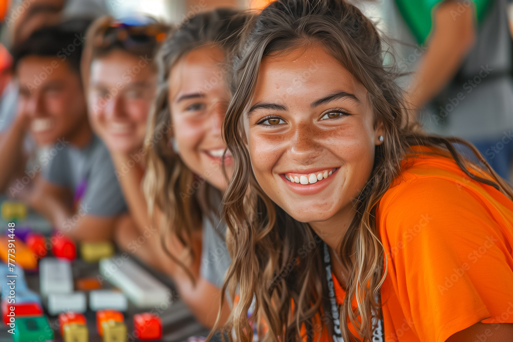 Fototapeta premium Group of Young Women Sitting Together