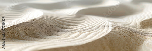 A closeup of sand ripples on the beach, sand beach texture background, beige sand beach, banner, flat lay