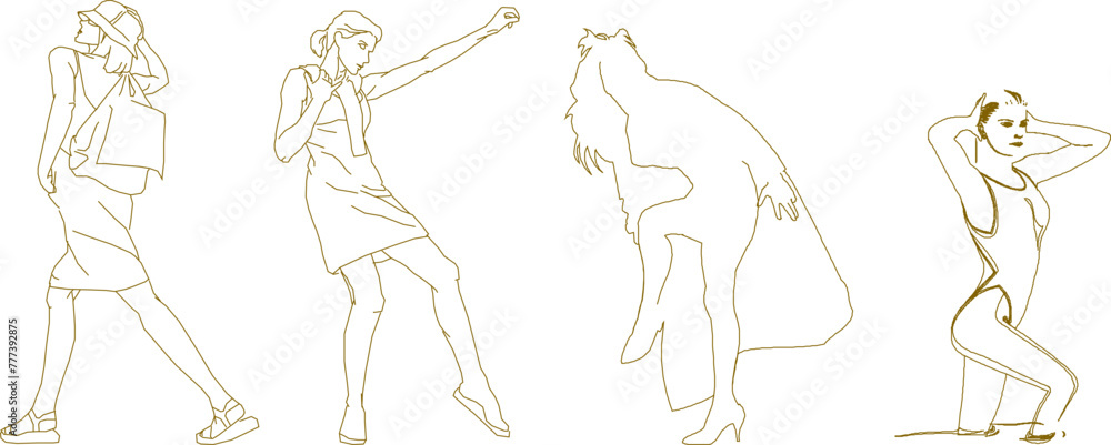 vector design sketch illustration of a model doing a phoshoot photography session vector design sketch illustration of a model doing a phoshoot photography session