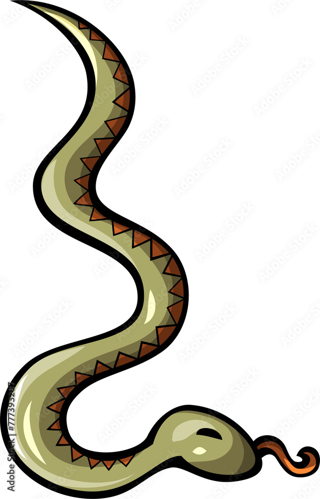 Fototapeta premium Cute snake animal funny cartoon clipart illustration