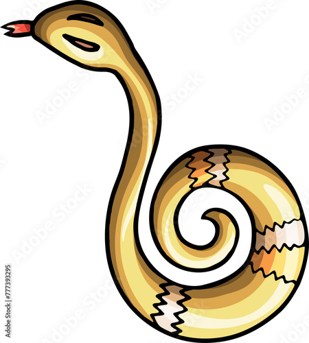 Cute snake animal funny cartoon clipart illustration (ID: 777393295)