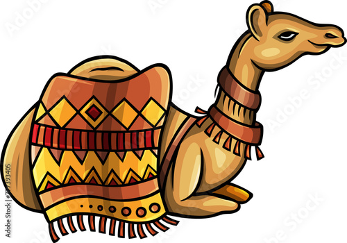 Cute camel animal funny cartoon clipart illustration (ID: 777393405)