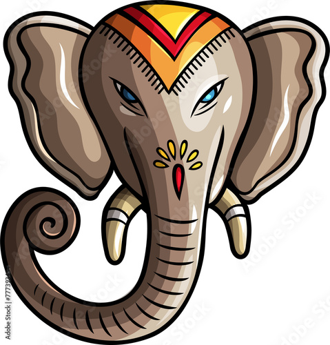 Cute elephant animal funny cartoon clipart illustration (ID: 777393454)
