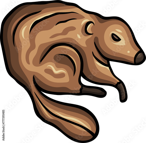 Cute beaver animal funny cartoon clipart illustration (ID: 777393485)
