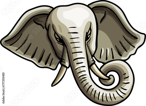 Cute elephant animal funny cartoon clipart illustration (ID: 777393489)
