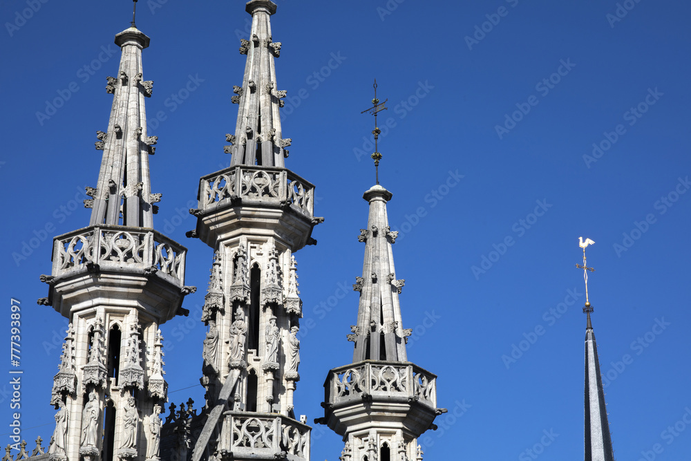 Saint Peter collegiate church spires, Leuwen, Belgium Saint Peter collegiate church spires, Leuwen, Belgium