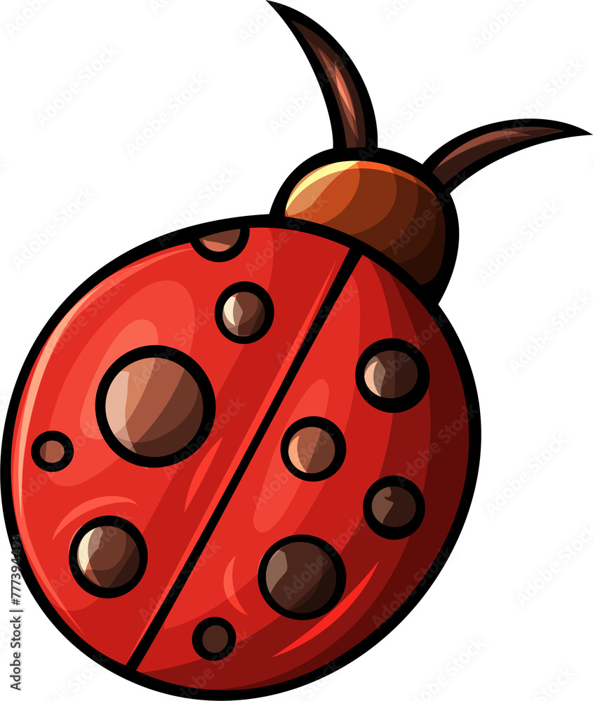 Obraz premium Cute ladybug funny cartoon clipart illustration