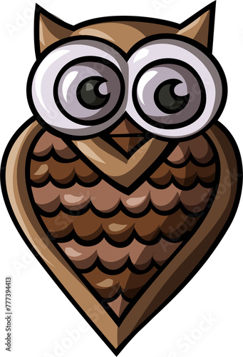 Cute owl bird funny cartoon clipart illustration