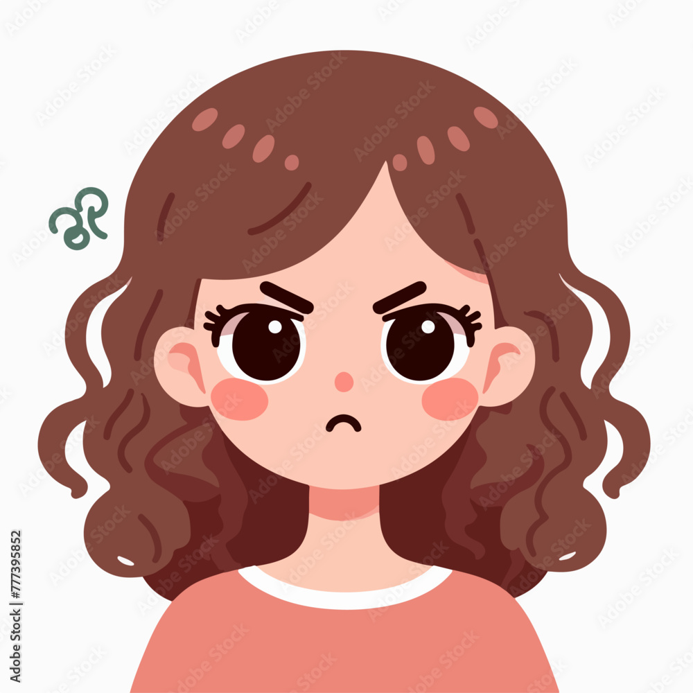 Vector image of an angry woman's expression Vector image of an angry woman's expression