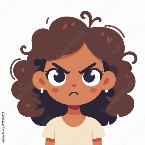 Vector image of an angry woman's expression