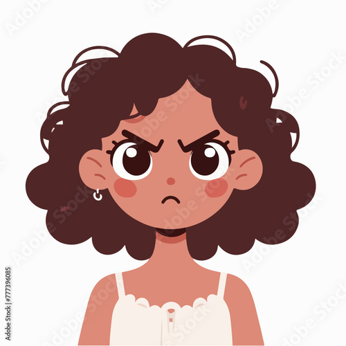 Vector image of an angry woman's expression