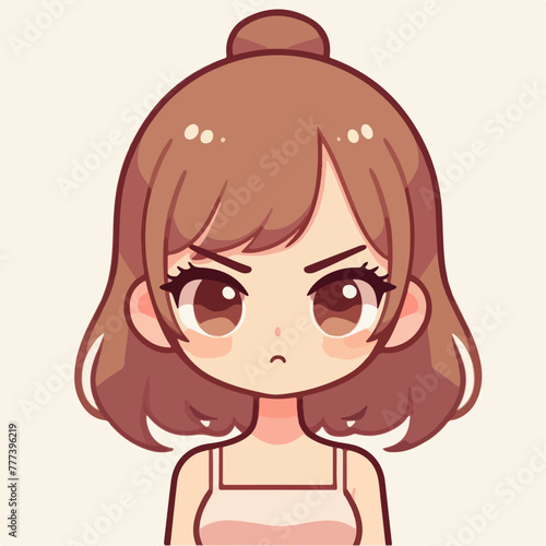 Vector image of an angry woman's expression