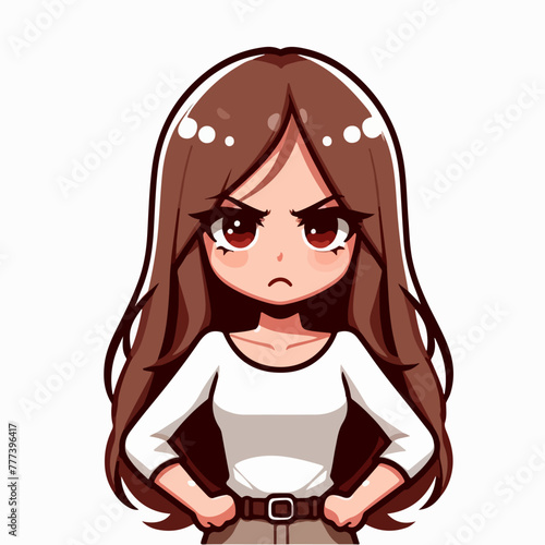 Vector image of an angry woman's expression