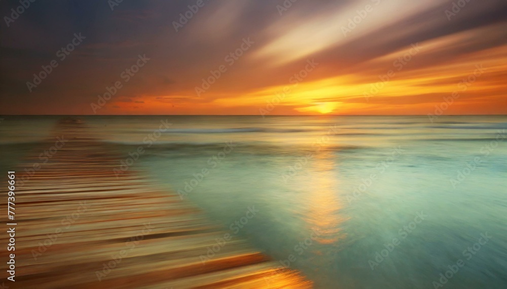 Sunset Serenity: Motion Blurred Seascape