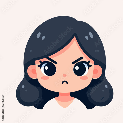 Vector image of an angry woman's expression