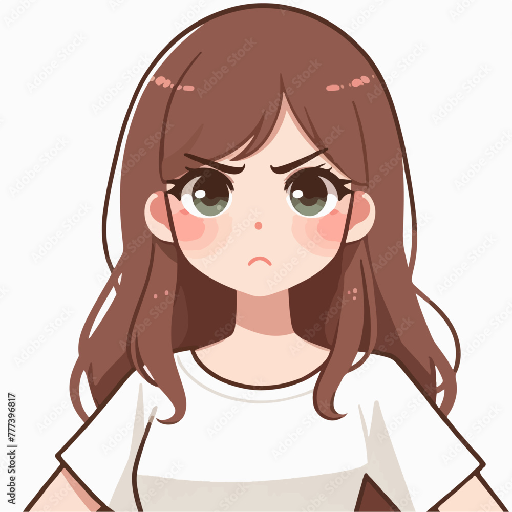 Vector image of an angry woman's expression Vector image of an angry woman's expression