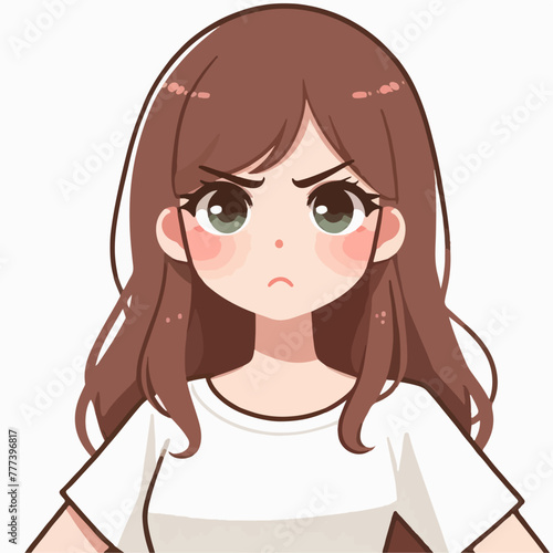 Vector image of an angry woman's expression
