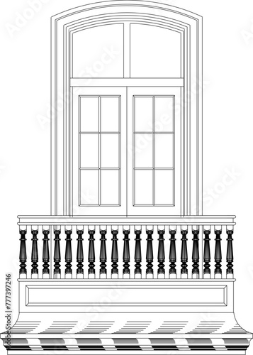 Adobe Illustrator Artwork illustration sketch design vector image ornament accessories balcony window traditional classic vintage roman greek 