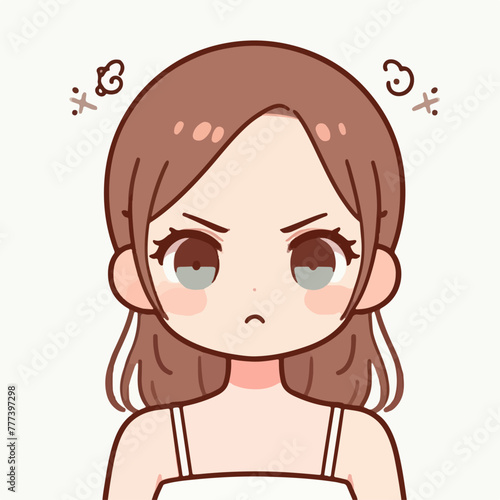 Vector image of an angry woman's expression