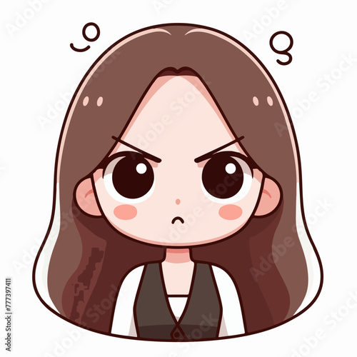Vector image of an angry woman's expression