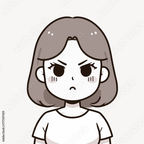 Vector image of an angry woman's expression