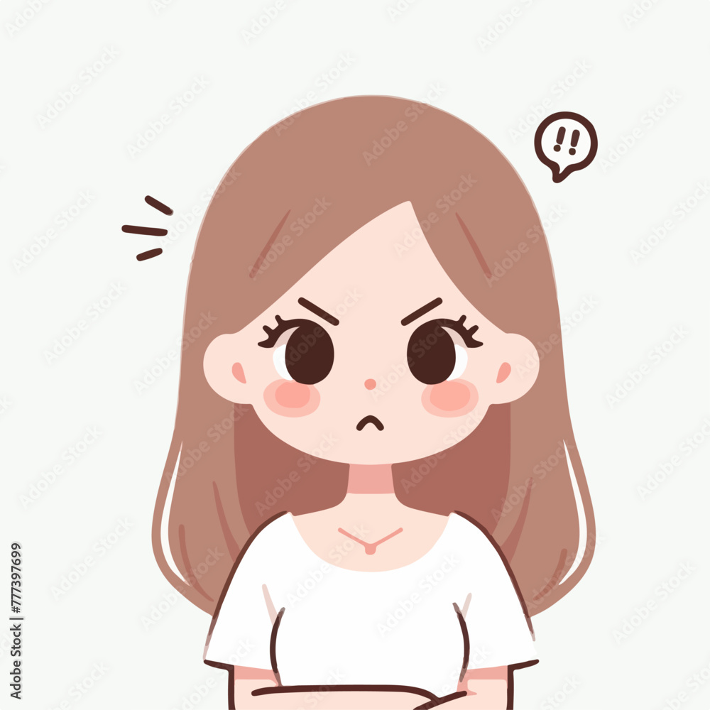 Vector image of an angry woman's expression Vector image of an angry woman's expression