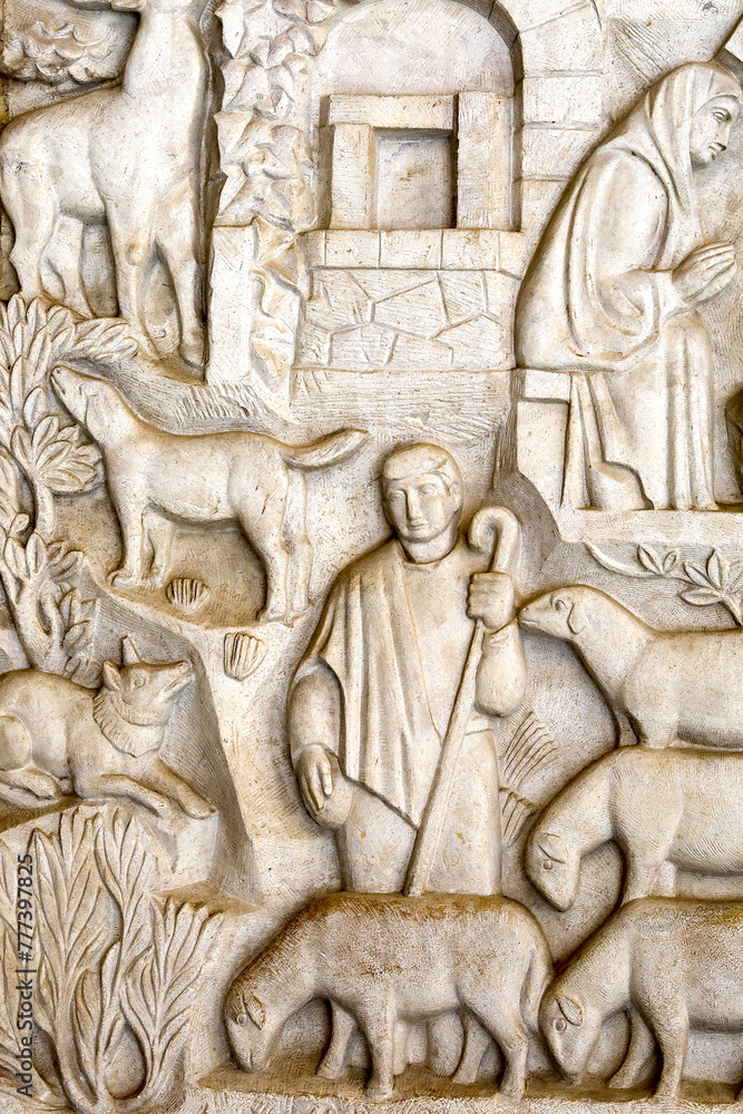 Obraz premium Montserrat monastery, Catalonia, Spain. Reliefs
