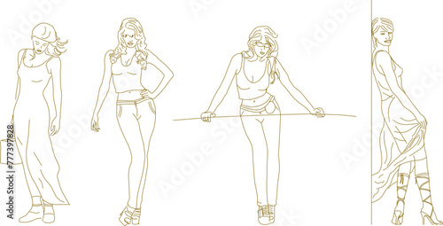 Adobe Illustrator Artwork vector design sketch illustration of a model doing a phoshoot photography session 