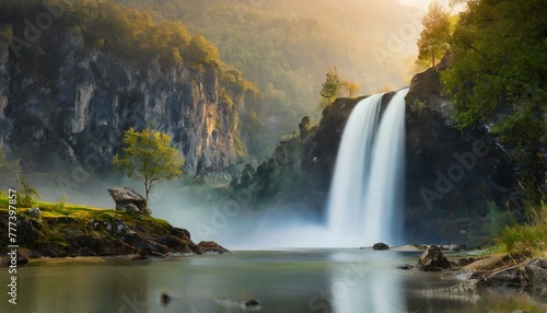 waterfall in the mountains