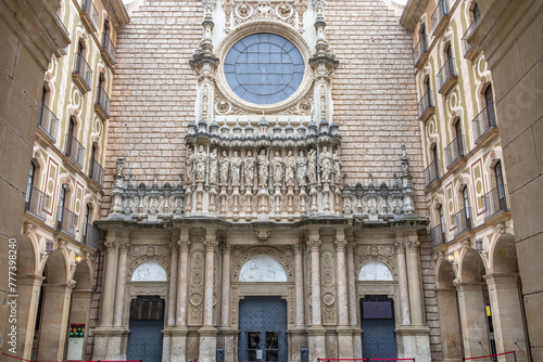 Montserrat monastery, Catalonia, Spain. Church facade