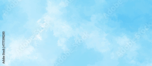 Blue sky with cloud .Beautiful blue sky with white clouds .bright cloud cover in the sun calm clear winter air background .gradient light white background.	