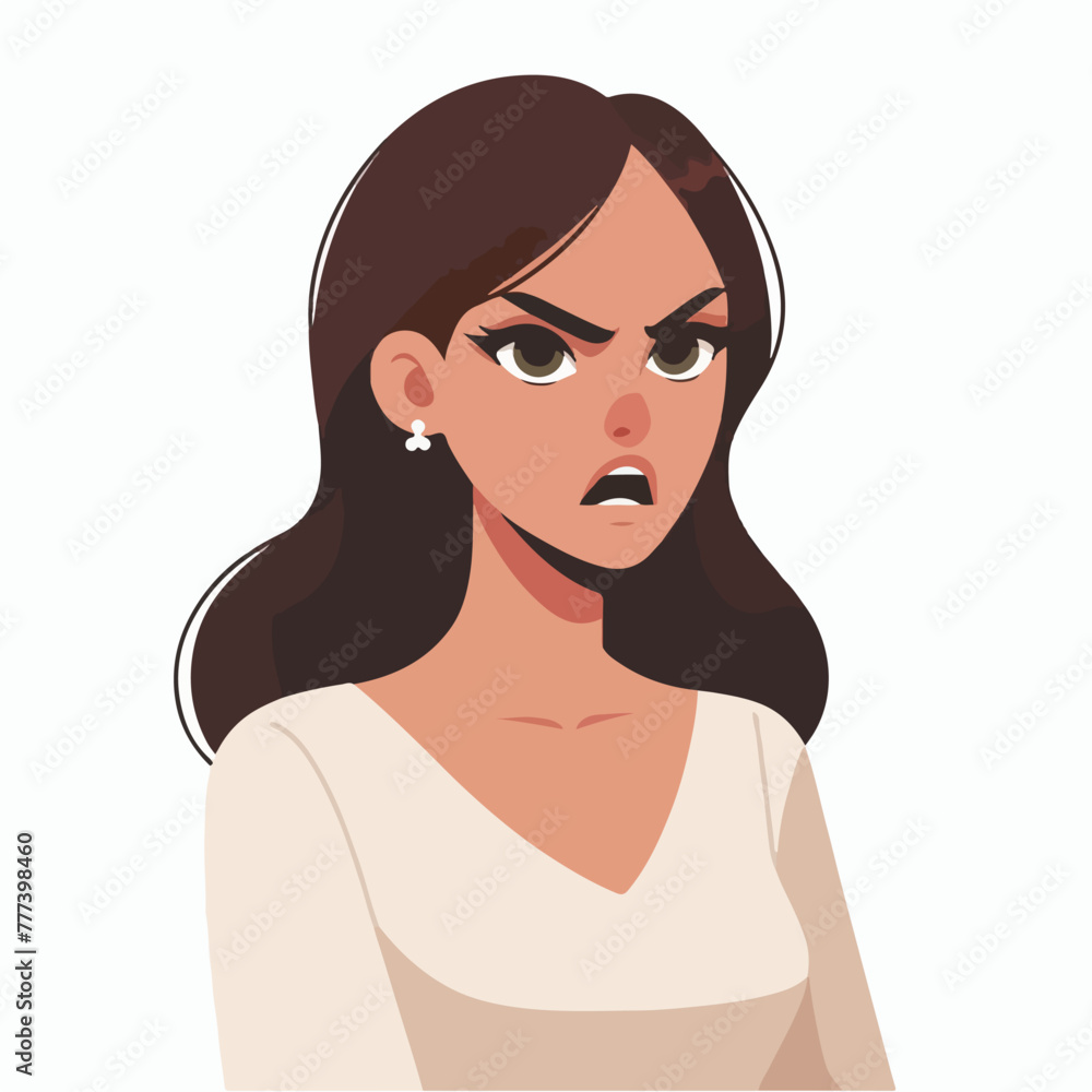 Vector image of an angry woman's expression Vector image of an angry woman's expression