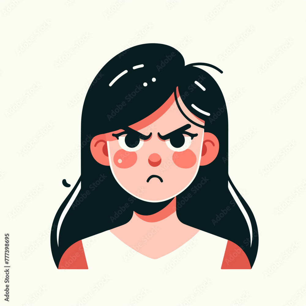 Vector image of an angry woman's expression Vector image of an angry woman's expression