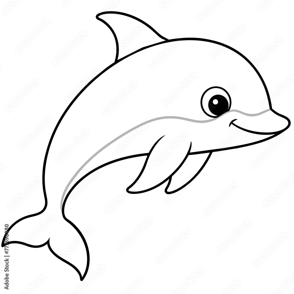 Obraz premium dolphin baby nice - vector illustration