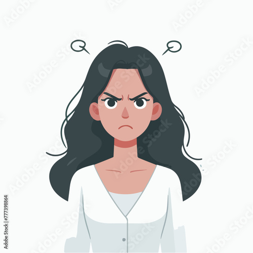 Vector image of an angry woman's expression