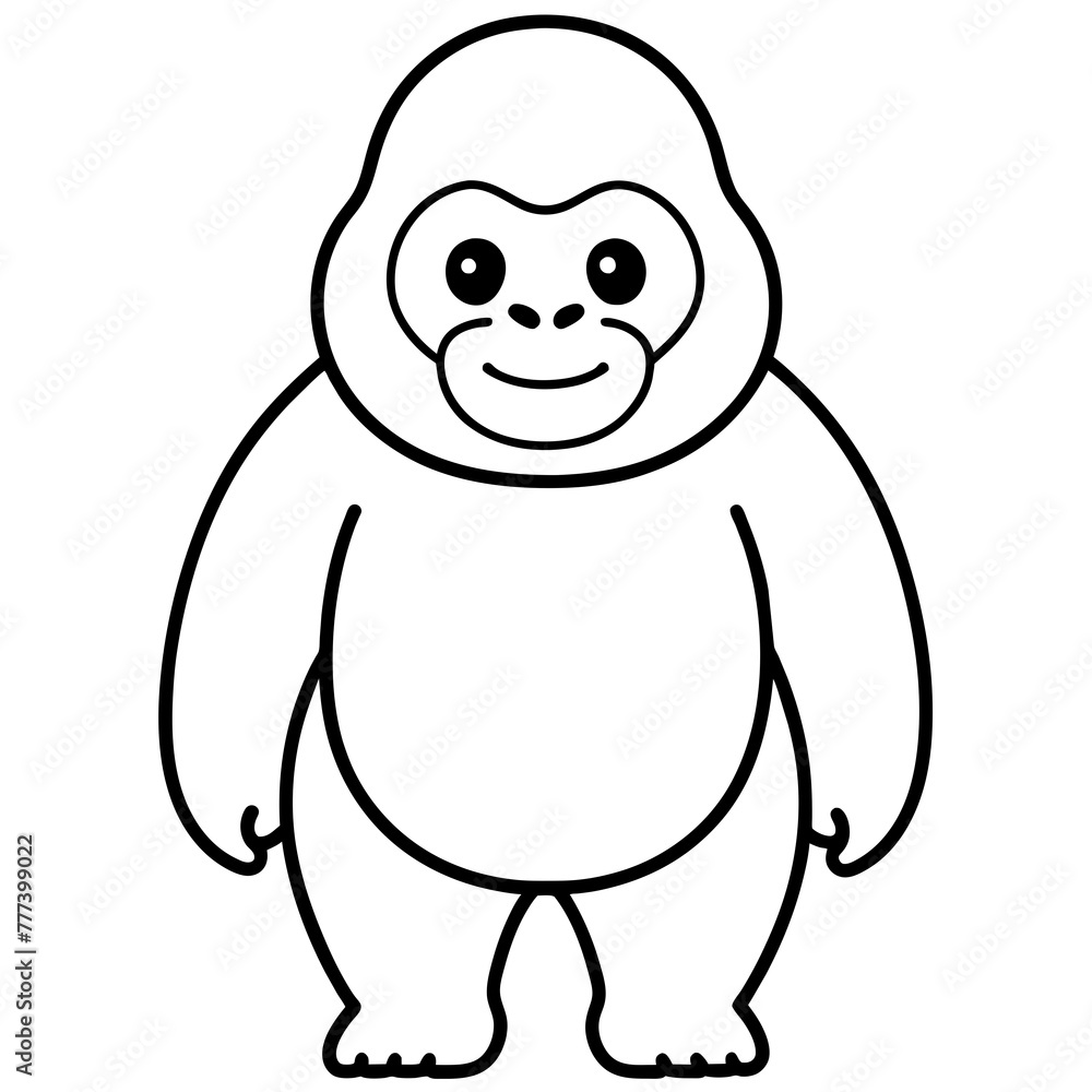 Obraz premium chubby monkey - vector illustration