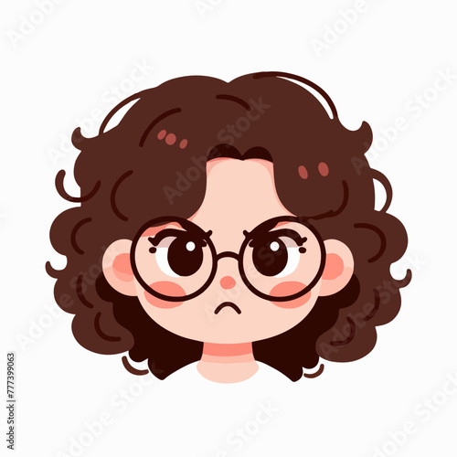 Vector image of an angry woman's expression