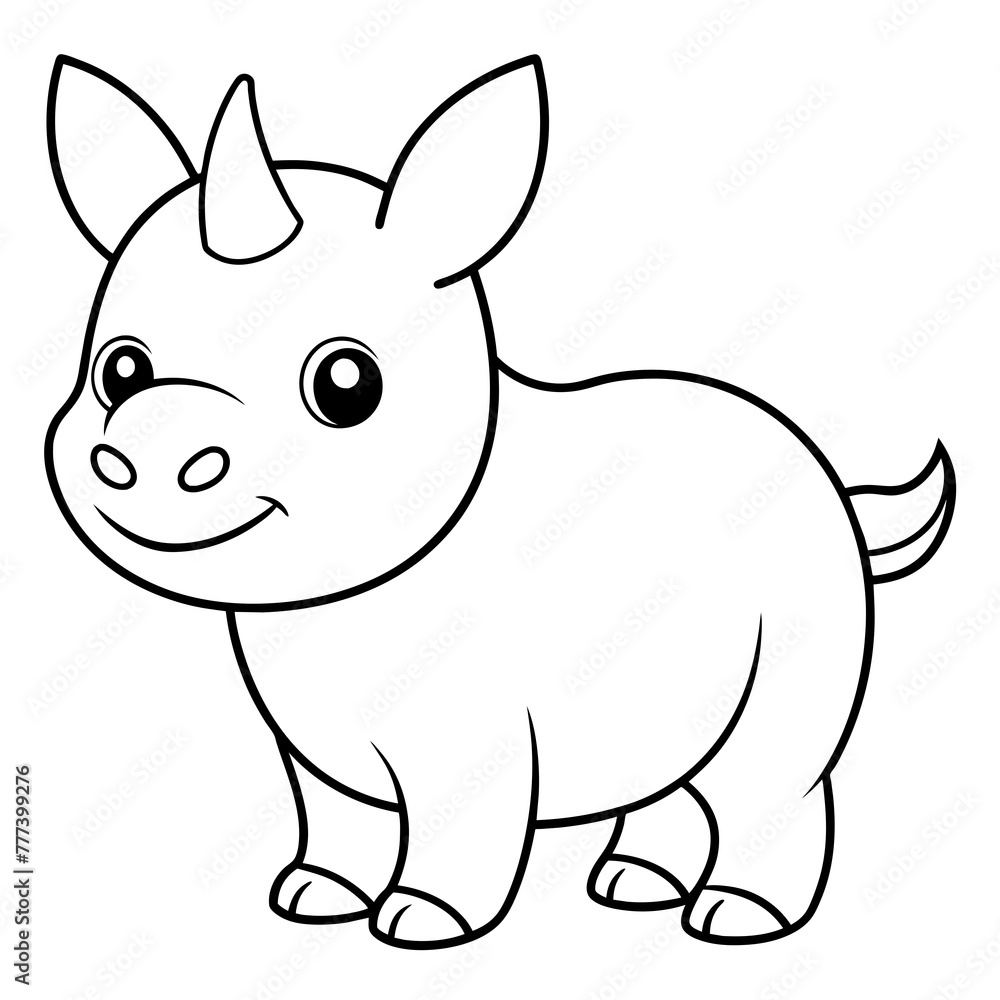 Fototapeta premium rhino baby smile - vector illustration