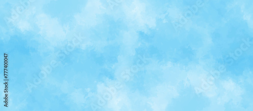 Blue sky with cloud .Beautiful blue sky with white clouds .bright cloud cover in the sun calm clear winter air background .gradient light white background.	