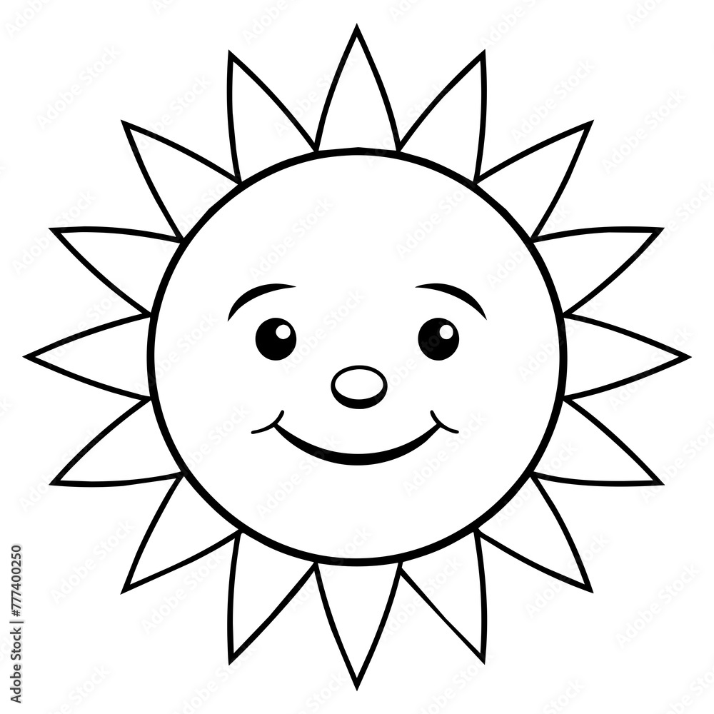 smiley sun with shine - vector illustration smiley sun with shine - vector illustration