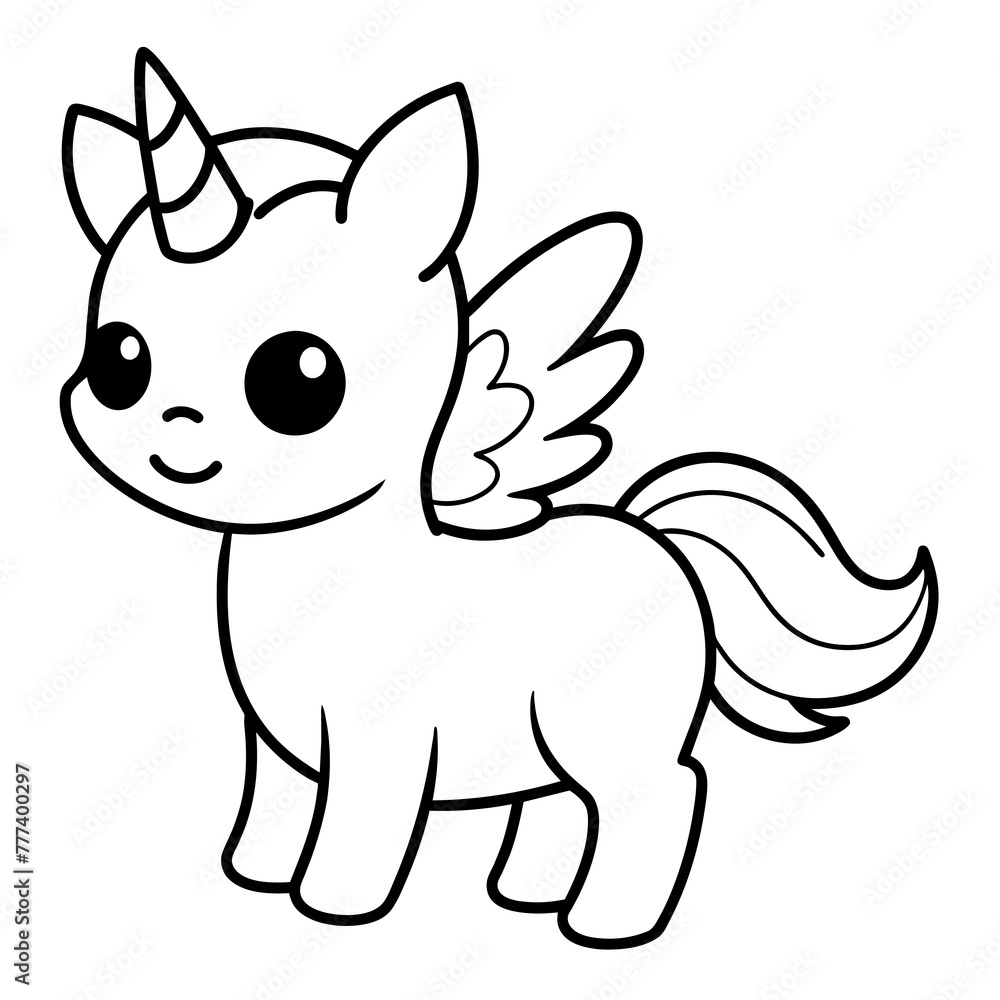 adorable baby unicorn - vector illustration adorable baby unicorn - vector illustration