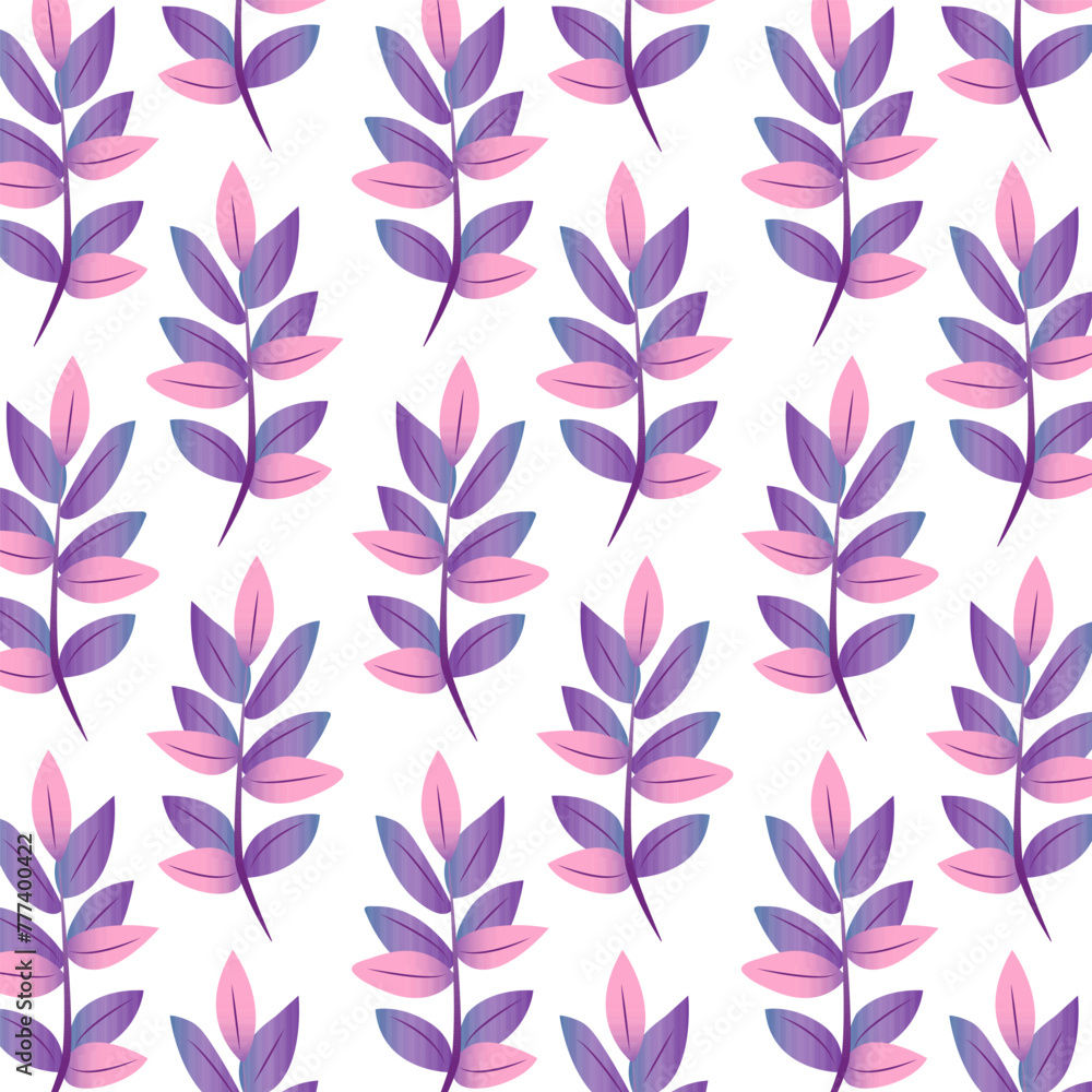 A purple plant with pink leaves on a white background. Vector illustration EPS10