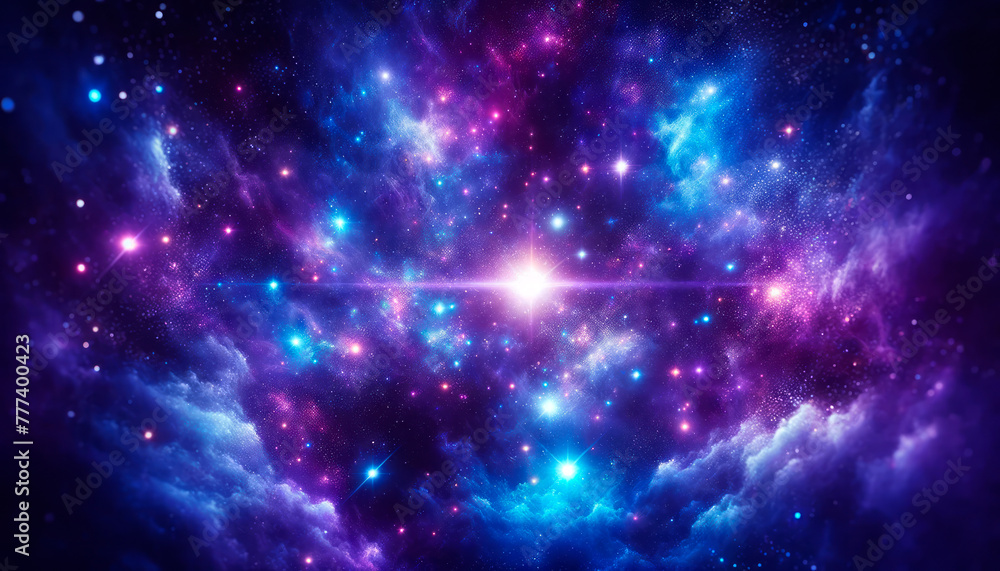 Vibrant space scene with bright stars, cosmic nebulae on a dark background, embodies the concept of the cosmos. Generative AI Vibrant space scene with bright stars, cosmic nebulae on a dark background, embodies the concept of the cosmos. Generative AI