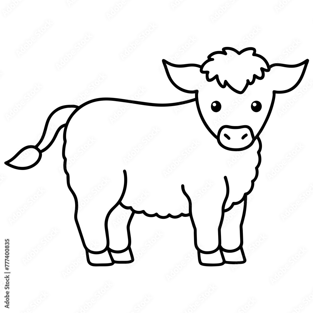 Fototapeta premium baby cow vector illustration