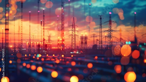 The future of electricity generation illustrated with a mesmerizing double exposure graphic